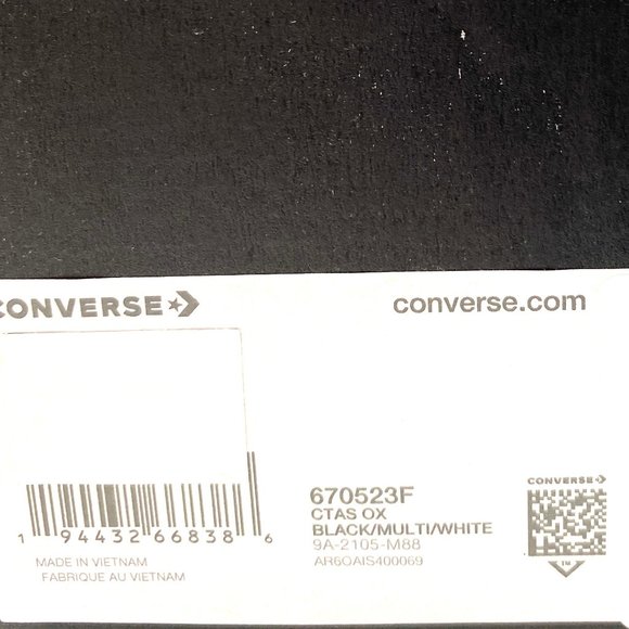 Converse Women's Size 670523F CTAS OX Green Camo Print Canvas Low Top Sneakers - Picture 7 of 7